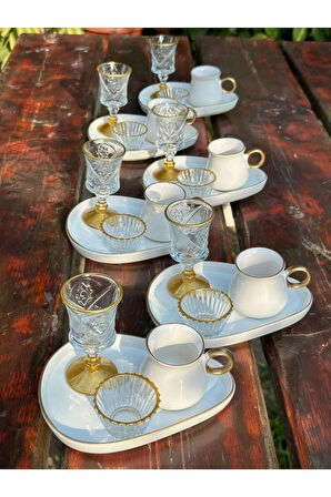 6 Kişilik Damla 24 parça Kahve Sunum Seti