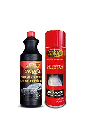 SMX Çok Amaçlı Temizleyici Köpük Sprey 500 ML + Seramik Katkılı Hızlı Ve Pratik Cila