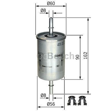 OPEL Tigra 1.4i TwinTop (06.2004 - 12.2009) BOSCH Filtre Seti filitre