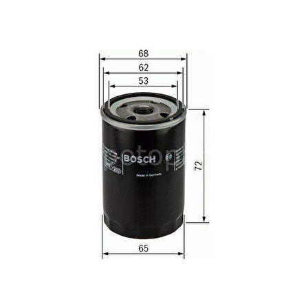 TOYOTA Corolla 1.3 12V (05.1987 - 04.1992) BOSCH Filtre Seti filitre