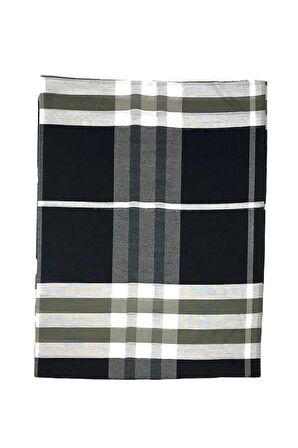 Burberry Ekose Desen %80 Yün , %20 Ipek,siyah Beyaz Kareli Şal 70x250 Cm Exaggerated Check