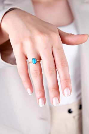 Güzide 14 Ayar Altın Firuze Taşlı Yüzük