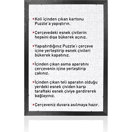 1000 Parça Puzzle Çerçevesi Siyah 