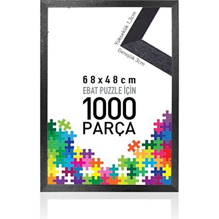 1000 Parça Puzzle Çerçevesi Siyah 