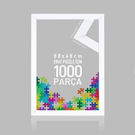 1000 Parça Puzzle Çerçevesi Beyaz