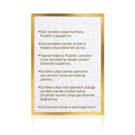 Puzzle Ve Yapboz Çerçevesi 500 Parça Için Ebat 48cmx34cm Altın Sarısı (gold)