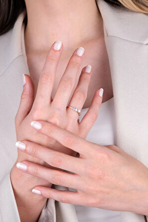 14 Ayar Altın Minimal Beştaş Yüzük 269