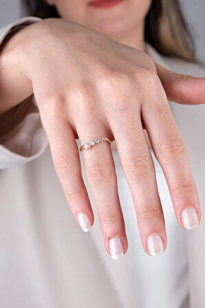 14 Ayar Altın Minimal Beştaş Yüzük 269