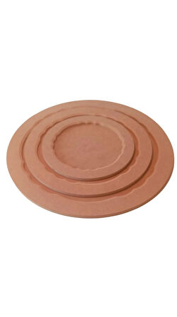 Üçlü yuvarlak dekoratif tepsi seti