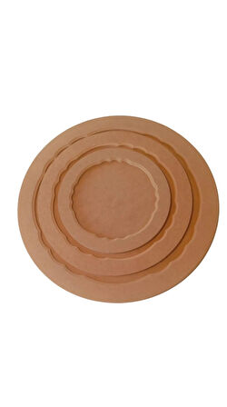 Üçlü yuvarlak dekoratif tepsi seti