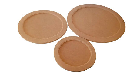 Üçlü yuvarlak dekoratif tepsi seti