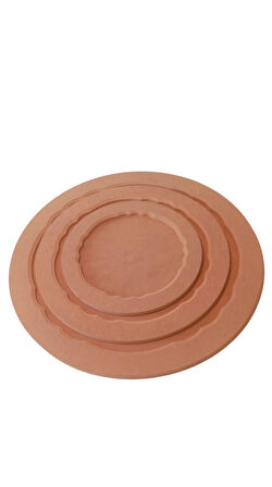 Üçlü yuvarlak dekoratif tepsi seti