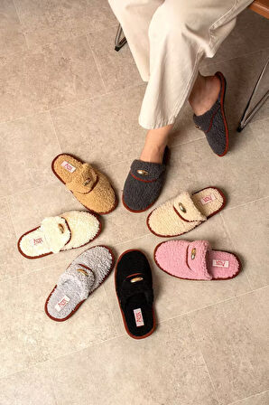 Alya Kadın Yumuşak Tabanlı Kışlık Terlik Kışlık Ev Terliği Misafir Terliği Çeyizlik Bohça Terliği 01