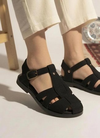 Kadın Sandalet Kaymaz Rahat Yumuşak Ortopedik Taban Günlük Önü Kapalı Yazlık Sandalet