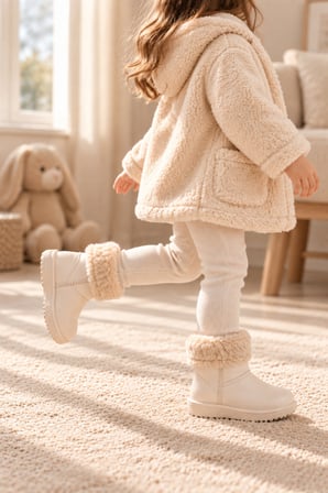 Çocuk Kürklü Bot Su Geçirmez Kaymaz Taban Erkek Kız Unisex İçi Kürklü Çocuk Yağmur Çizmesi Kar Botu