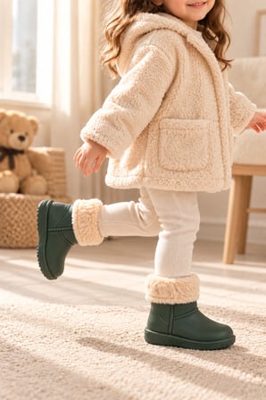 Çocuk Kürklü Bot Su Geçirmez Kaymaz Taban Erkek Kız Unisex İçi Kürklü Çocuk Yağmur Çizmesi Kar Botu