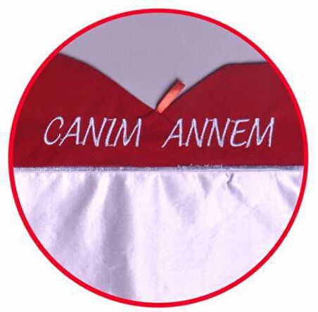 Sublimasyon Kırmızı Kalp Yastık - Canım Annem