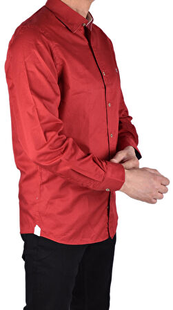 GU15142-04 WELLALÜX SLİM GÖMLEK/KIRMIZI/S