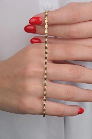 14 Ayar Altın Taşlı Bileklik