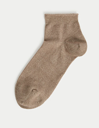 Pamuk Karışımlı Parlak Bilek Çorabı