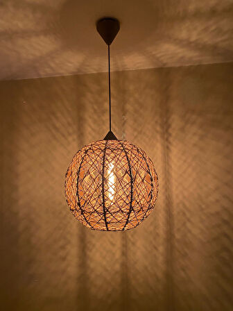 Bohem,Ahşap,Jüt,Hasır,Modern,Doğal Sarkıt Avize