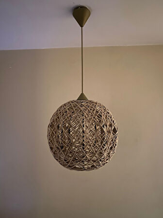 Bohem,Ahşap,Jüt,Hasır,Modern,Doğal Sarkıt Avize