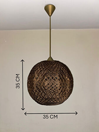 Bohem,Ahşap Gövde,Jüt,Hasır,Rustik,Modern,Doğal El Yapımı Sarkıt Avize