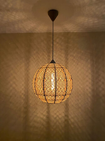 Bohem,Ahşap Gövde,Rustik,Modern,Doğal El Yapımı Sarkıt Avize