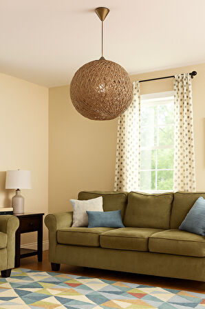 Bohem,Ahşap Gövde,Jüt,Hasır,Rustik,Modern,Doğal El Yapımı Sarkıt Avize