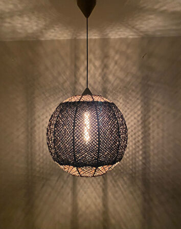 Bohem,Ahşap Gövde,Jüt,Hasır,Rustik,Modern,Doğal El Yapımı Sarkıt Avize