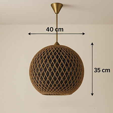 Bohem,Ahşap Gövde,Jüt,Hasır,Rustik,Modern,Doğal El Yapımı Sarkıt Avize