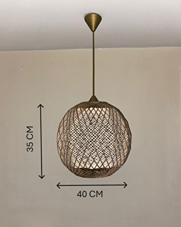 Bohem,Ahşap Gövde,Jüt,Hasır,Rustik,Modern,Doğal El Yapımı Sarkıt Avize