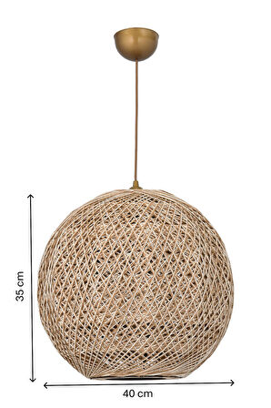 Bohem,Ahşap Gövde,Jüt,Hasır,Rustik,Modern,Doğal El Yapımı Sarkıt Avize