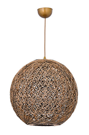 Bohem,Ahşap Gövde,Jüt,Hasır,Rustik,Modern,Doğal El Yapımı Sarkıt Avize