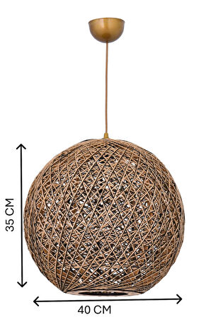 Bohem,Ahşap Gövde,Jüt,Hasır,Rustik,Modern,Doğal El Yapımı Sarkıt Avize