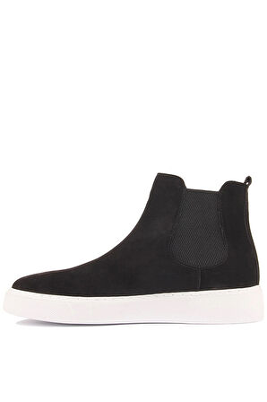 Shoetyle - Siyah Hakiki Süet Kadın Chelsea Bot - 6929