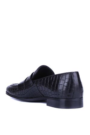 Fosco - Siyah Kroko Hakiki Deri Erkek Günlük Ayakkabı 2520 - 6934