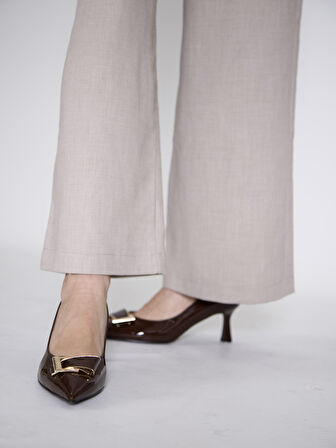 315251140-7 Bordo Suni Rugan Topuklu Kadın Ayakkabısı