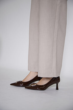 315251140-7 Bordo Suni Rugan Topuklu Kadın Ayakkabısı