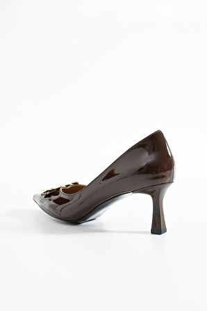 315251140-7 Bordo Suni Rugan Topuklu Kadın Ayakkabısı