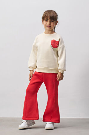 Love You Baskılı Şardonlu Kız Çocuk Takım