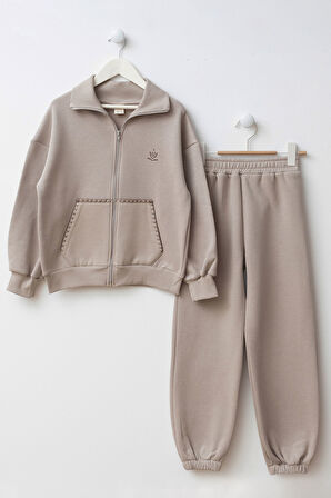  Cepleri Dikişli Fermuarlı Kız Çocuk Takım 