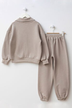  Cepleri Dikişli Fermuarlı Kız Çocuk Takım 