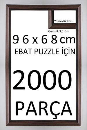 Sar Plus kahverengi 2000 parça 96x68 ebatında piramit modeli puzzle çerçevesi