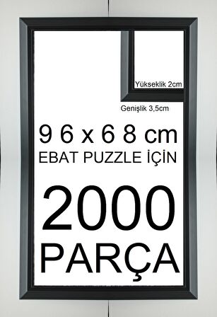 Sar Plus siyah 2000 parça 96x68 ebatında piramit modeli puzzle çerçevesi