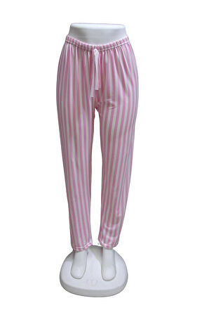 Milan Kurdele Bel Detaylı Baskılı Cepsiz Kadın Pijama Altı1011