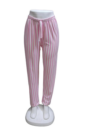 Milan Kurdele Bel Detaylı Baskılı Cepsiz Kadın Pijama Altı1011