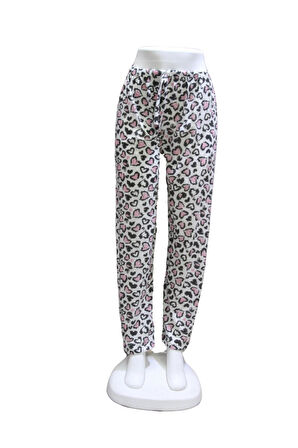 Süprem Kurdele Bel Detaylı Baskılı Cepsiz Kadın Pijama Altı1018