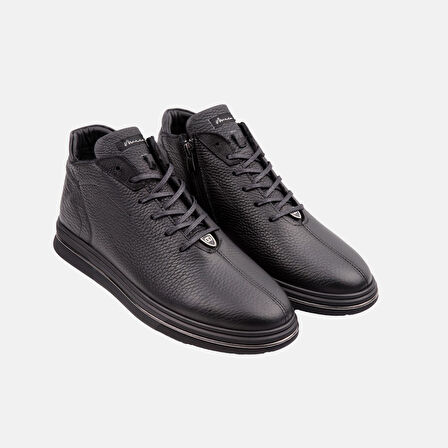 Marcomen 18310 Casual Fermuarlı Erkek Yarım Bot Siyah