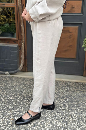 Naki & Mascara Boru Paça Pantolon 25MY3123 Bej